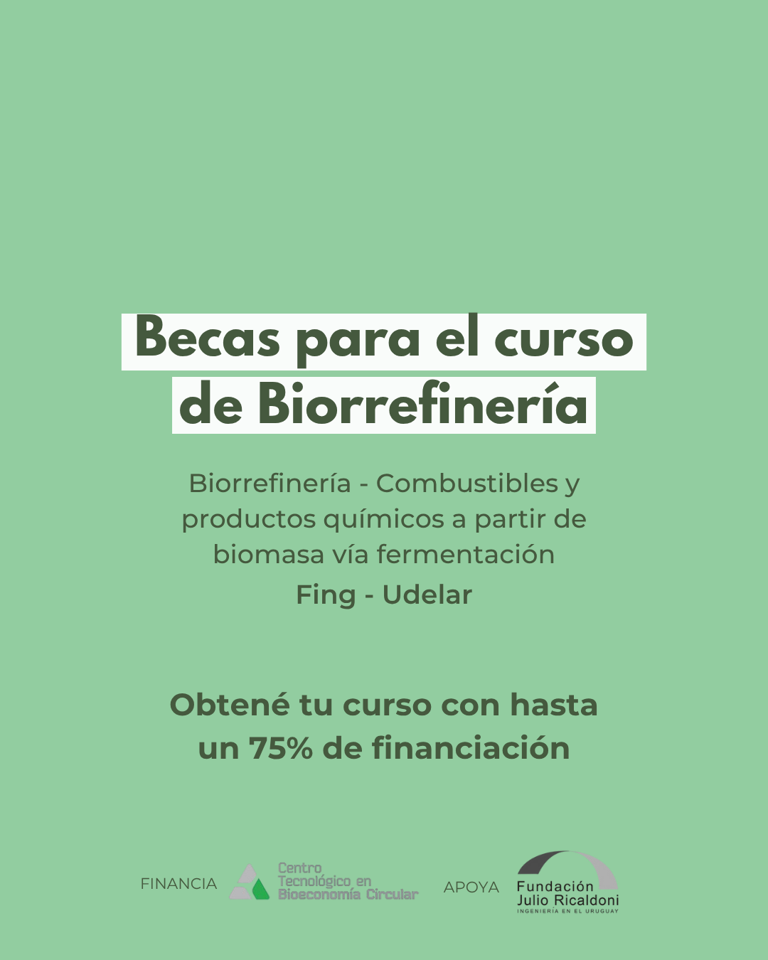 Becas para el curso de biorrefinerias en Facultad de Ingeniería 